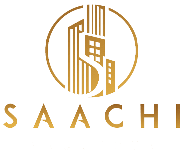 Saachi Projects real estate developer logo promoting nearby plot for sale and trusted support from real estate investment firms