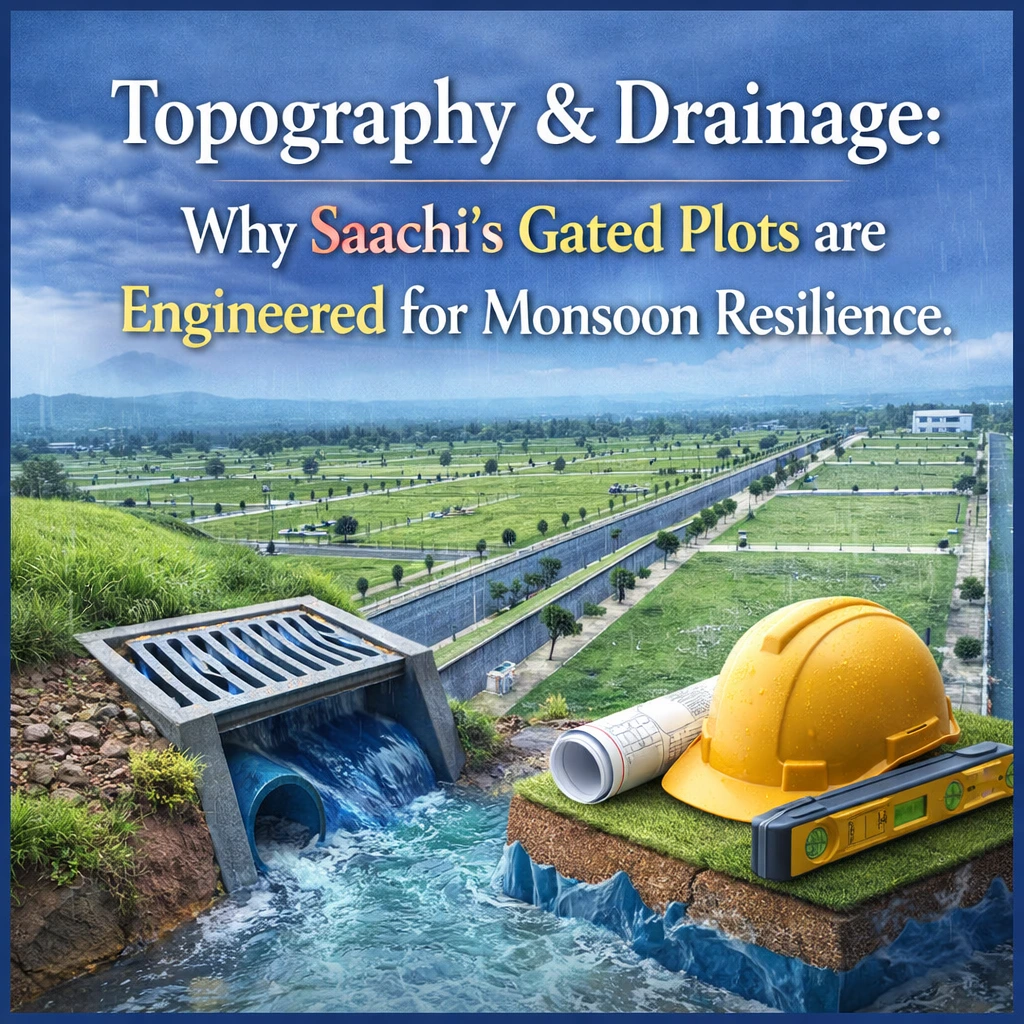 Topography & Drainage: The Planning Behind Saachi’s Monsoon-Ready Gated Plots